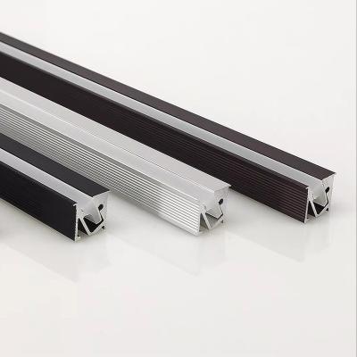 China Modern Cabinets under the wardrobe light without welding silicon aluminum profiles high quality embedded 45 degree LED light strips for sale