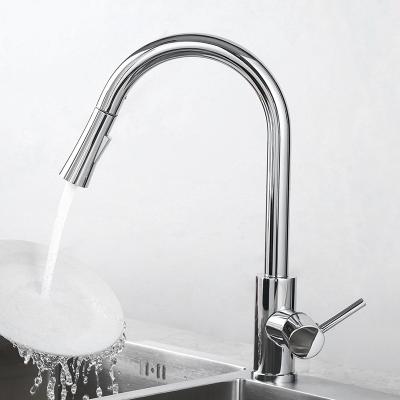 China Modern Modern Kitchen Faucet 304 Stainless Steel Kitchen Faucet Pull Out Kitchen Faucet for sale