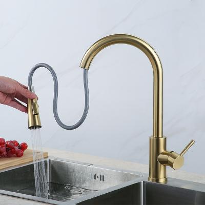 China Modern Stainless Steel Kitchen Sink Faucet Pull Out Kitchen Faucet for sale