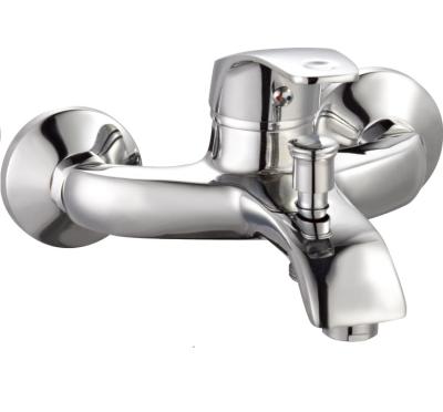 China Modern Luxury Single Plating Zinc Basin Faucet Wall Mount Bathroom Sink Hot And Cold Light Basin Faucet for sale