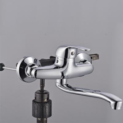 China Without Sliding Bar 2021 Single Hole Extended Version Basin Faucet Waterproof Smooth Plating Glossy Faucet for sale