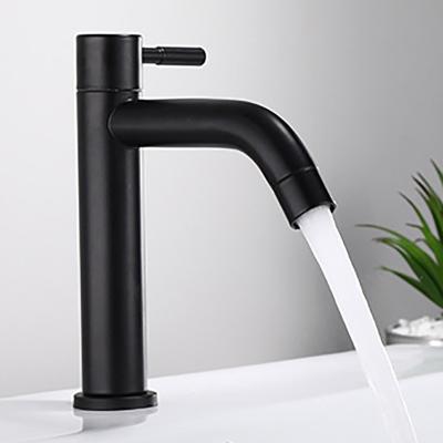 China Metered Faucets Wholesale 304 Stainless Steel Single Cold Kitchen Faucet High Quality Paint Faucet Bathroom Basin Faucets for sale