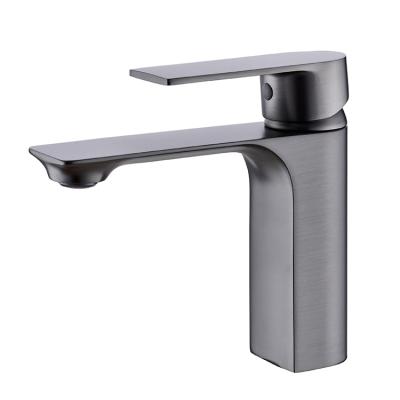 China Good Quality Gun Metered Gray Basin Mixer Tap Finishing Faucets 2021 Luxury Fashion Basin Sink Faucet for sale