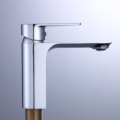 China Metered Faucets Deck Mounted Single Handle Hole Lever Bathroom Vanity Wash Waterfall Basin Plating Sink Faucet for sale