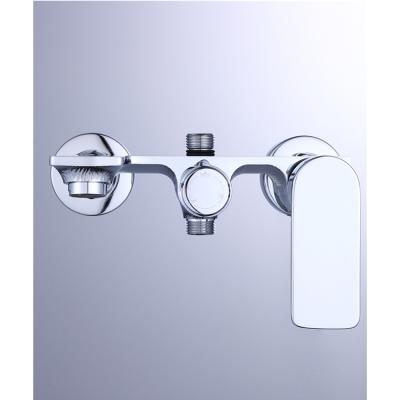 China Without slide bar high quality durable using various ceramic brass polishing filter element rain head exposed wall mounted shower faucet set for sale