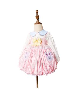 China New Launch Design Pink Little Girl Birthday Dress Breathable Original White Cute Rabbit Personality for sale