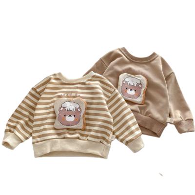 China Breathable Casual And Comfortable Autumn Bear Striped Hoodie Boy Top for sale