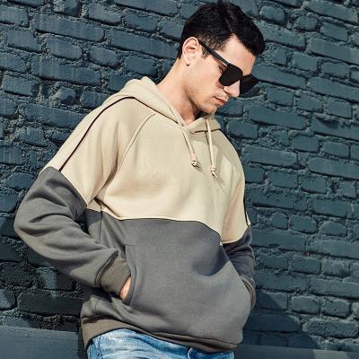 China High Quality 100% Cotton Anti-Shrink Colorblock Hoodie Sports Wear Custom Pullover Mens Gym Hoodies for sale