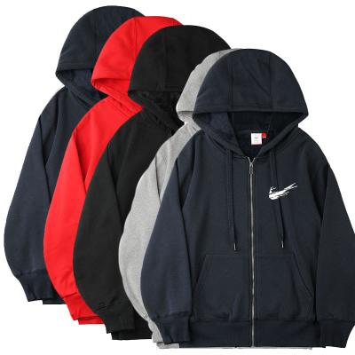 China Anti-Shrink High Quality Custom Fleece Mens Zip Up Heavyweight Hoodie Streetwear Full Zip Up Hoodie Custom Logo Full Face Zip Hoodies for sale