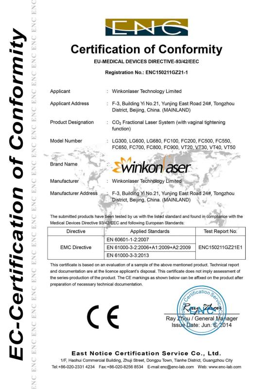 CE - Beijing Winkonlaser Technology Limited