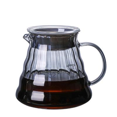 China Sustainable Economic Custom Design Smoked Gray Borosilicate Server Pot Glass Coffee Pot for sale