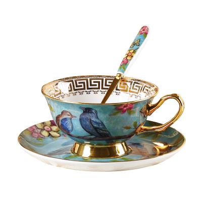 China Stocked 15 pieces of tea set cup bone china set new teapot soft and colorful bone china coffee cup for sale