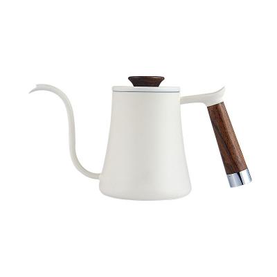 China Sale Modern Hot Drip Kettle 600ml Mouth 304 Stainless Steel Teapot Flow Device Coffee Kettle Gooseneck Long With Lid for sale