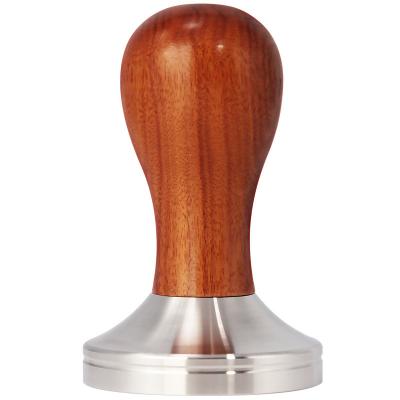 China Durable High Quality Wooden Rosewood Handle Coffee Tamper Food Grade 304 Stainless Steel Coffee Tamper Machine 51mm 53mm 58mm for sale