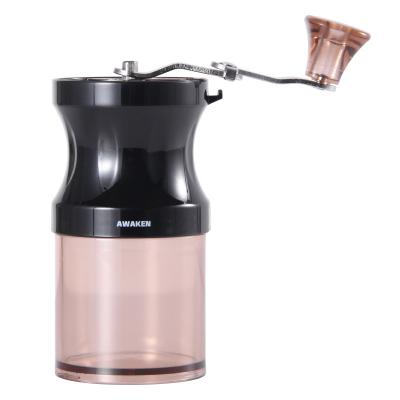 China Mini Coffee Grinder Hand Crank Household Portable Hand Crank Coffee Grinder Acrylic Transparent Viable Coffee Machine for sale