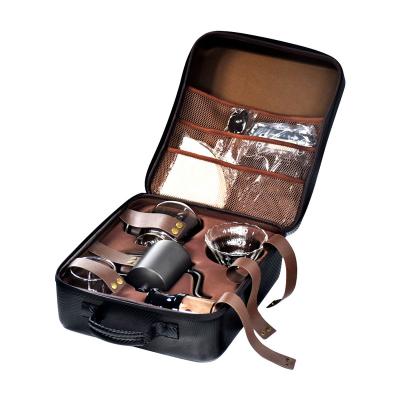 China Sustainable Coffee Travel Set Wholesale Coffee Accessories V60 Bartender Travel Set With Manual Coffee Grinder Sharing Digital Pot Scale for sale