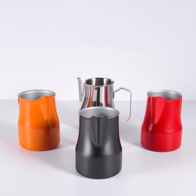 China Good Quality Modern Colorful 350ml Milk Craft Frothing Jug Espresso Coffee Pitcher Bartender Craft Coffee 304 Stainless Steel Milk Jug for sale