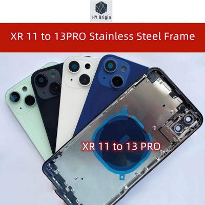 China Glass For iPhone XR 11 13 Pro Battery Back Middle XR Frame Replacement Case Like 13 PRO XR To 13 PRO Stainless Steel Frame Tools for sale