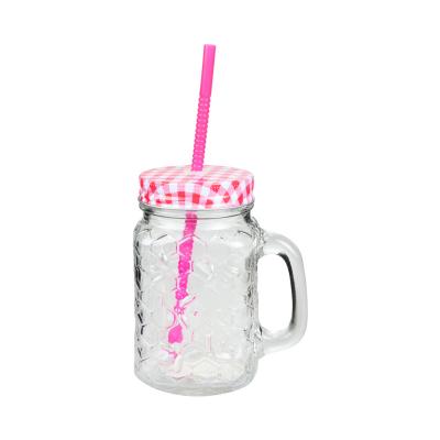 China Klassische 450ml Glas Mason Jar Becher Transparent für Getränke zu verkaufen