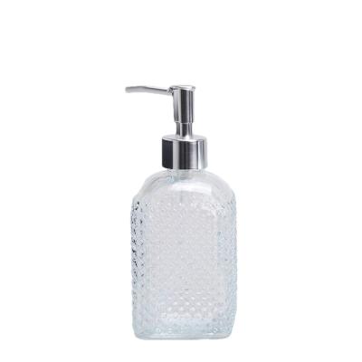 China Kitchen Glass Soap Dispenser Bottles 500ML Glass Soap Pump Bottles FDA for sale