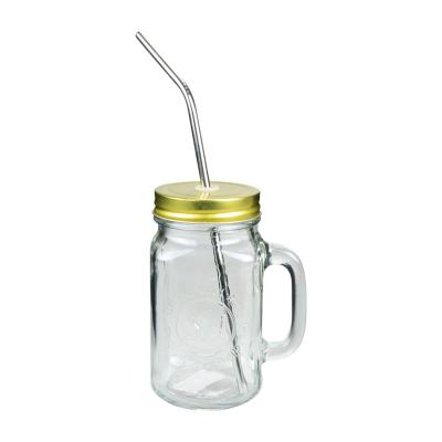 China 18OZ Klarglas Mason Jar mit Edelstahl Stroh Spülmaschine Safe zu verkaufen