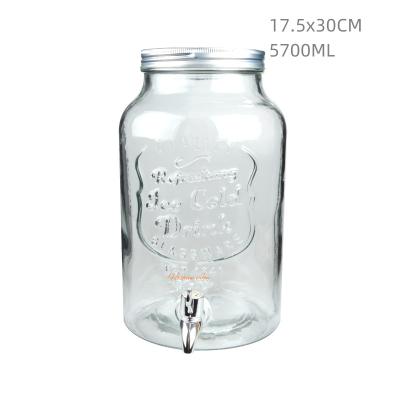 Chine Récipient en verre polyvalent pour boissons Dispenser de boissons froides en verre clair 5.7L à vendre