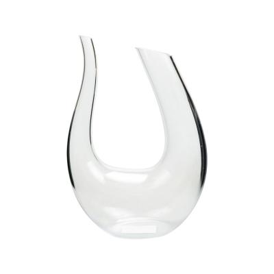 China Decanter de vinho de vidro transparente em forma de U soprado à mão 470 ml Capacidade FDA à venda