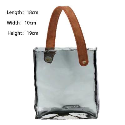 China Modern Clear Handbag Flower Vase Purse Glass Vase Decor for Home Office for sale