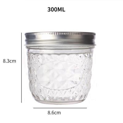 China 300ml Custom Logo Design Available Transparent Gglass Jars with Free Label Design for sale