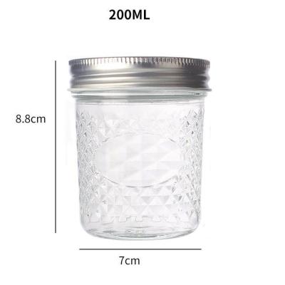 China 200ml Modern Glass Jars with Clip Lid for Dry Food Honey Custom Labels and Logos for sale