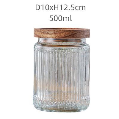 China 500ml Rimmed Glass Jars For Kitchen Airtight Storage Design Carton Packaging for sale