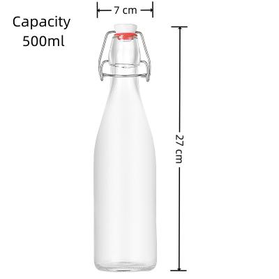 China Botellas de leche de vidrio transparente a prueba de fugas de 500 ml reutilizables para almacenar leche fresca y saludable en venta