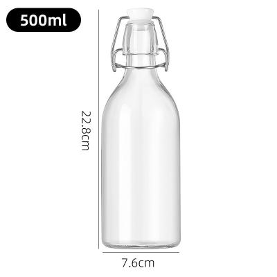 China 500 ml klare Glasmilchflaschen undichte Geschirrspüler sicher 500 ml Kapazität wiederverwendbare Flasche zu verkaufen