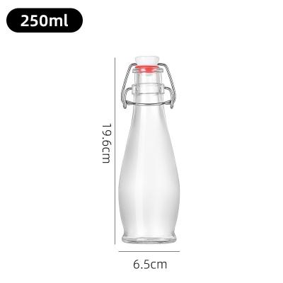 China 250ML Leak Proof Reusable Glass Milk Bottles Dishwasher Safe Clear Sustainable Eco Friendly for sale