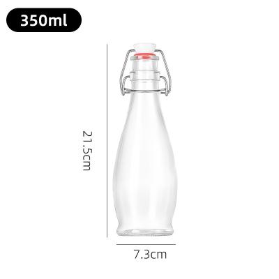 China 350 ml klare Glasmilchflaschen mit undichtem Design zu verkaufen