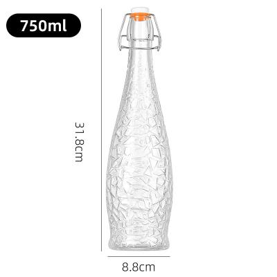 China 750ML Leak Proof Small Glass Bottles Dishwasher Safe Reusable Eco Friendly Storage Solution for sale