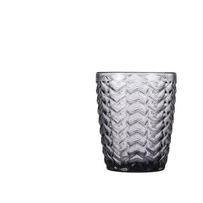 China Hoshine Joy Grey Colored 300 Ml Crystal Glass Tumbler Daily Serving Glassware For Drink Juice for sale