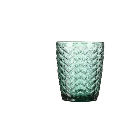 China 300ml Green Colored Glass Tumblers For Everyday Use And Parties for sale