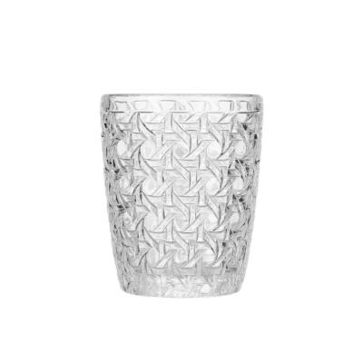 China 300ML Clear Embossed Glass Cups With Intricate Designs for sale