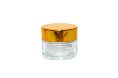 China 10ML Screw Cap Round Glass Cosmetic Jars Sleek for sale