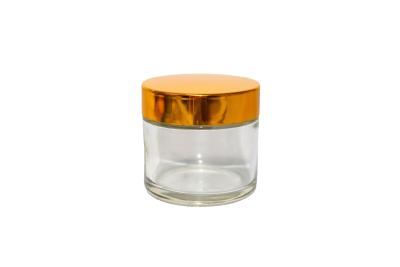 China Screw Cap 60ML Transparent Glass Cosmetic Jars durable for sale