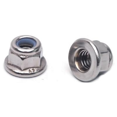 China Industry General 304 Stainless Steel Flange Anti-loose Hex Nut Retract Nut Self-Locking Lock Nut for sale