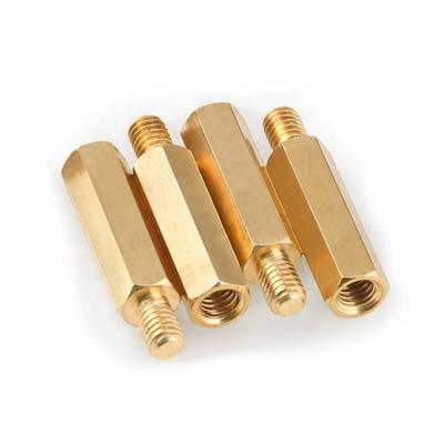 China Electronic assembly Hot-selling hexagonal single pass brass standoff for isolation machine/motherboard copper column standoffs for sale