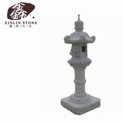 China Large Modern Granite Carving Stone Lamp For Garden Statue Stone Carving Stone Figure G602 G603 G654 White Black Gray Granite for sale