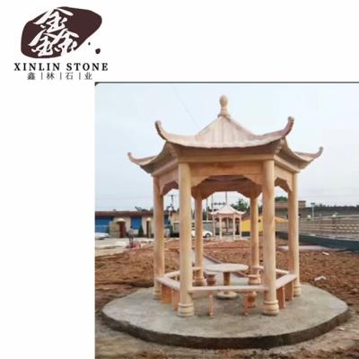 China Customized Wholesale Price Modern Stone Pavilion Hand Carving Stone Pavilion G602 G603 G654 White Black Gray Granite for sale