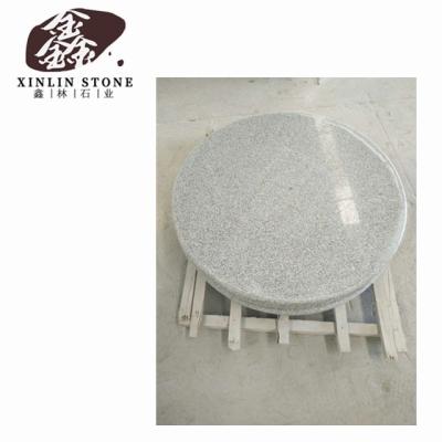 China Modern Tumbled Flat White Granite Stone Cutters Round Stone Top Dining Tables Office Tables Kitchen Tables for sale