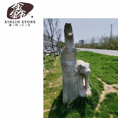 China Modern Stone Landscape Pig Statue Life Size Stone Carving Stone Figure G602 G603 G654 White Black Gray Granite for sale