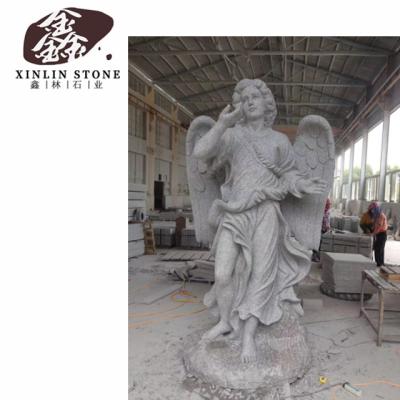 China Modern Outdoor Stone Figure Stone Male Angel Statue Stone Carving Stone Figure G602 G603 G654 White Black Gray Granite for sale