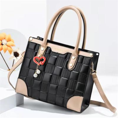 China New Design Fashion Womens Designer Handbags Cheap Ladies Leather Handbags Luxury Plaid Tote Bag for sale