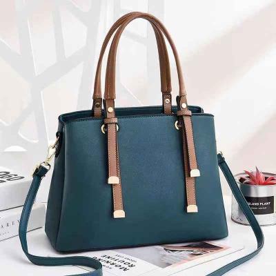 China Fashion retro style simple PU leather handbag luxury ladies woman classic tote bag large ladies handbag for sale